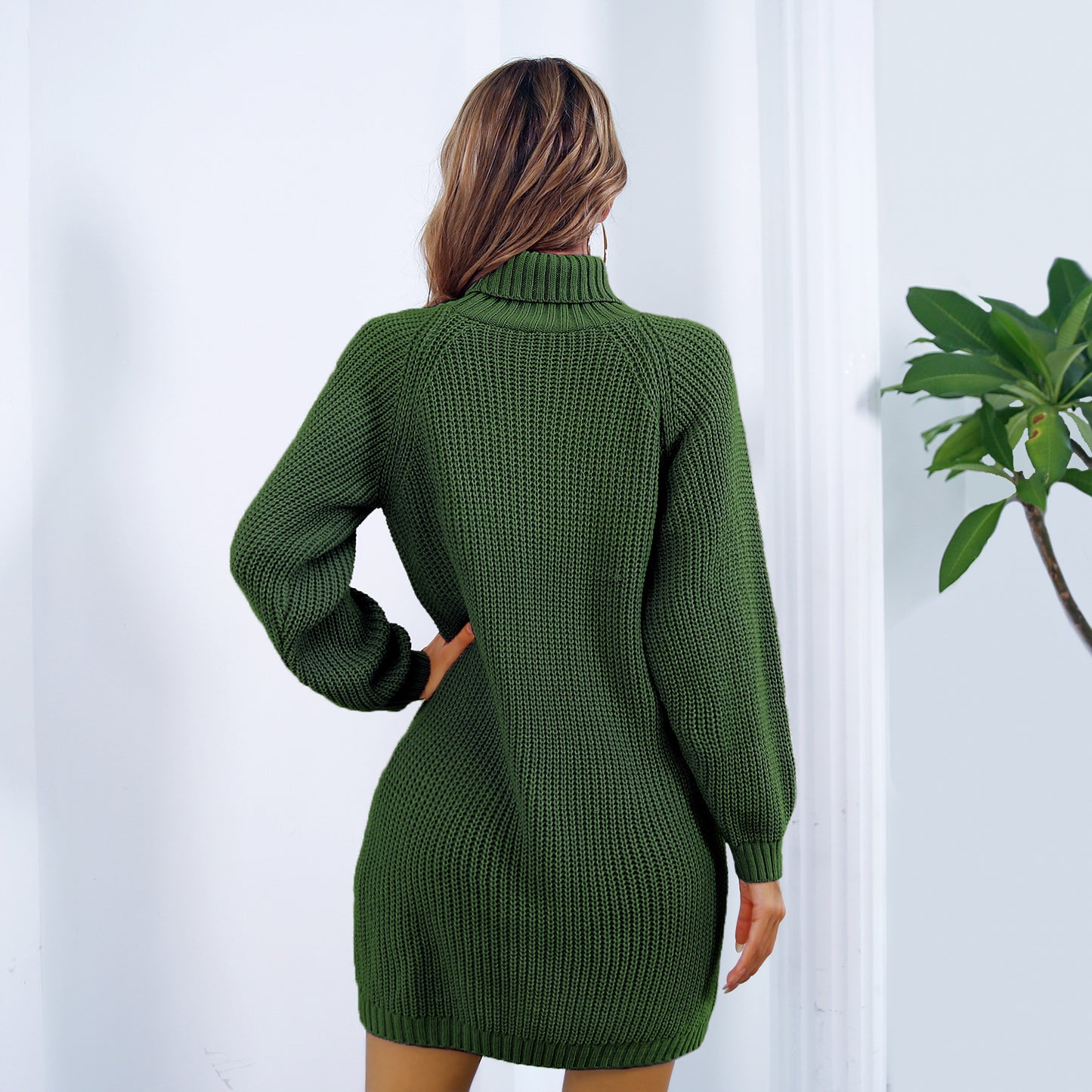 Robe Pull Col Roulé Hiver