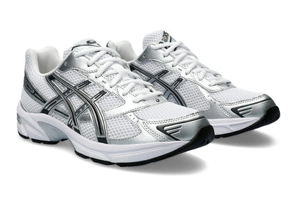 Retro Runner Sneakers – White, Silver & Black