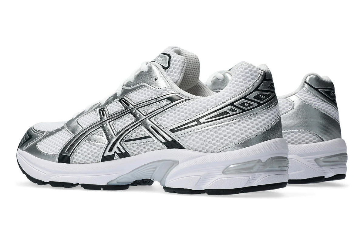 Retro Runner Sneakers – White, Silver & Black