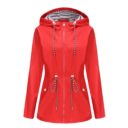 Imperméable Mi-long à Capuche Femme