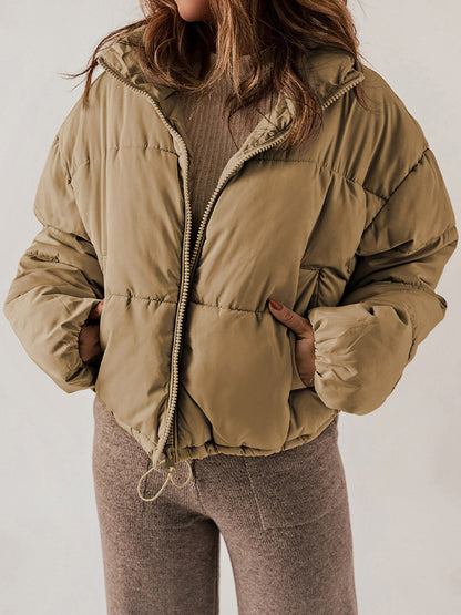 Manteau Hiver Épais à Col Montant