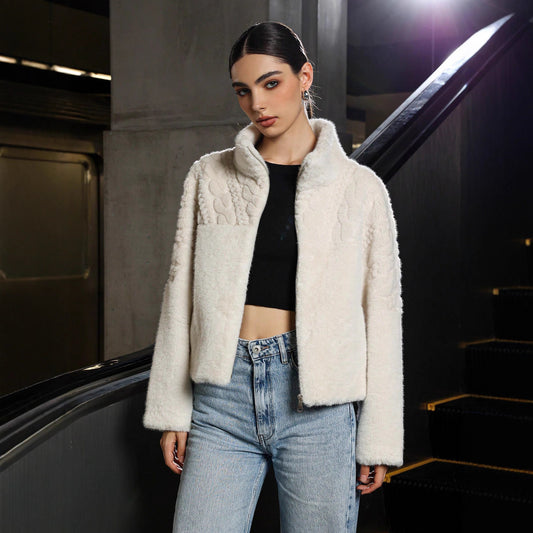 Doviora Élégance – Manteau Épais à Col Haut