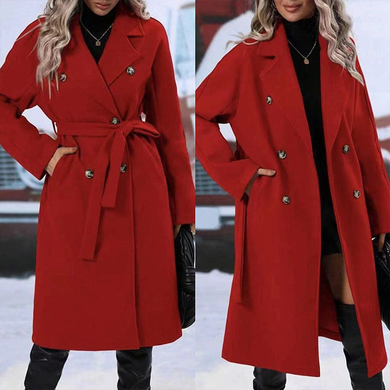Manteau Trench Long Double Boutonnage