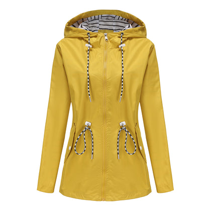 Imperméable Mi-long à Capuche Femme
