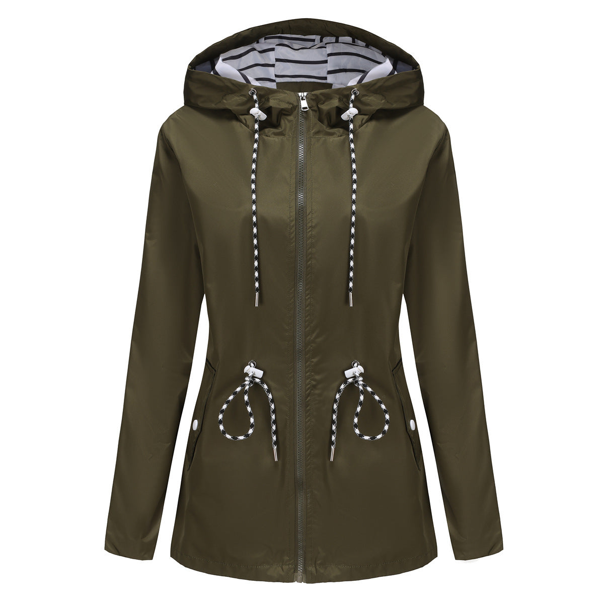 Imperméable Mi-long à Capuche Femme