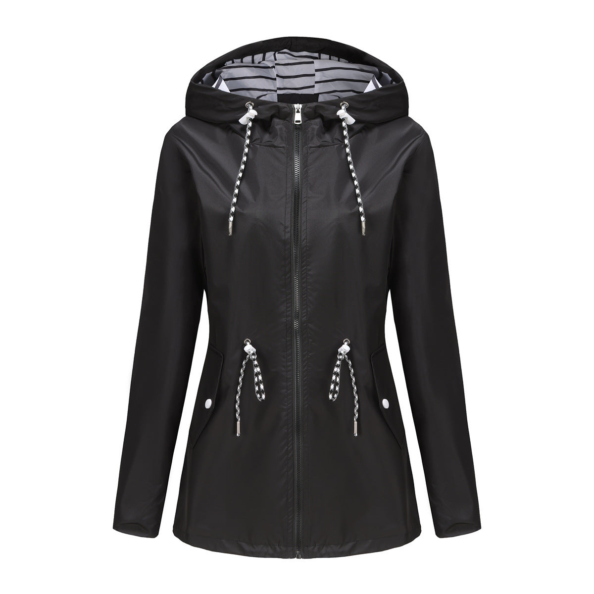 Imperméable Mi-long à Capuche Femme