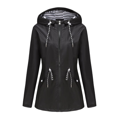Imperméable Mi-long à Capuche Femme