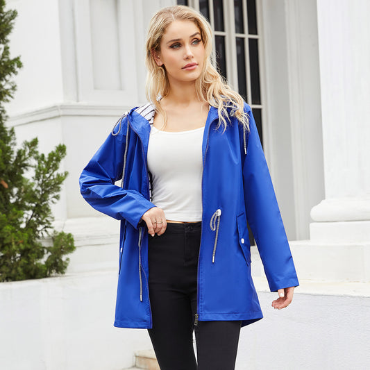 Imperméable Mi-long à Capuche Femme