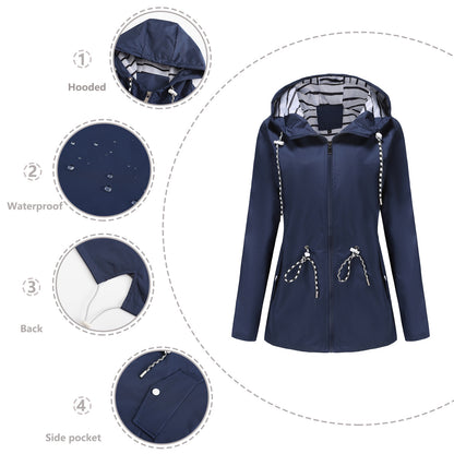 Imperméable Mi-long à Capuche Femme