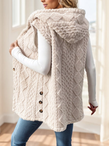 Veste Sans Manches à Capuche Polaire