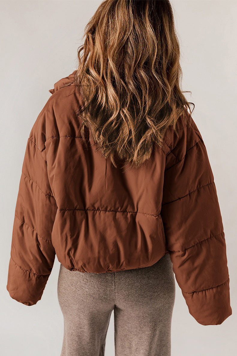 Manteau Hiver Épais à Col Montant