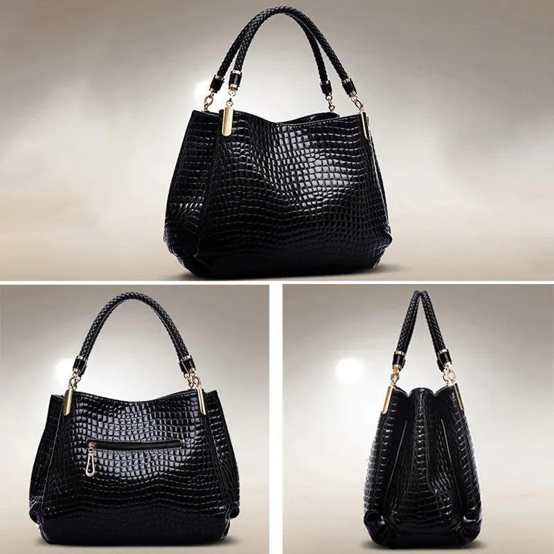 Sac Cabas Femme Effet Croco
